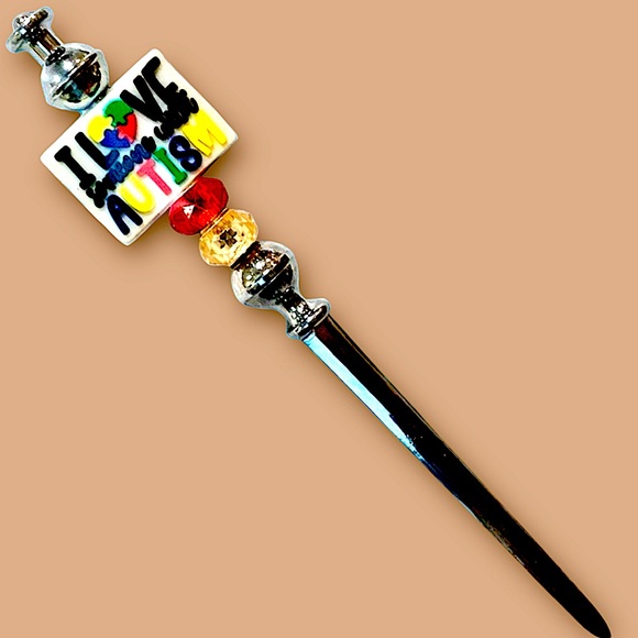 Alaska Wild Rose Designs Other - Autism Colorful ‘I Love Someone With Autism’ Awareness Beaded Letter Opener